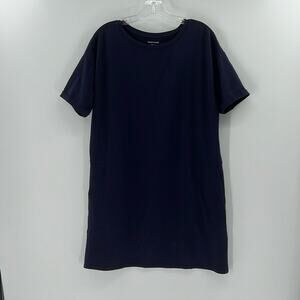 Eileen Fisher Short Sleeve Casual Dress with pockets - Navy - Small
